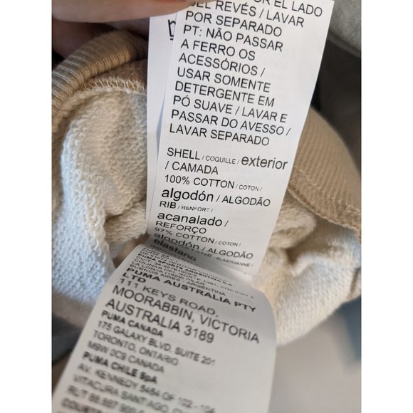 NWT Puma Downtown Crew Neck Sweatshirt XS Ivory Glow/Peach Parfait - Picture 9 of 13